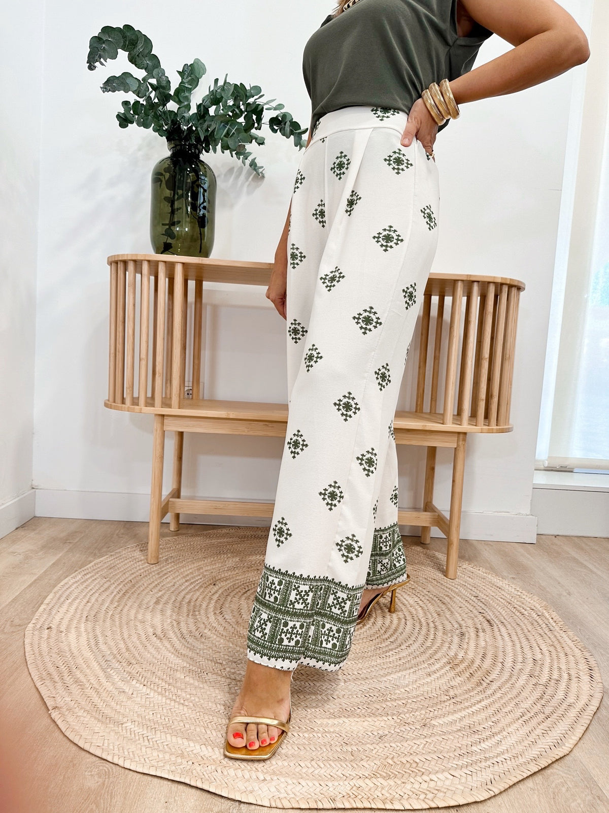 PANTALON ESTAMPADO VERDE